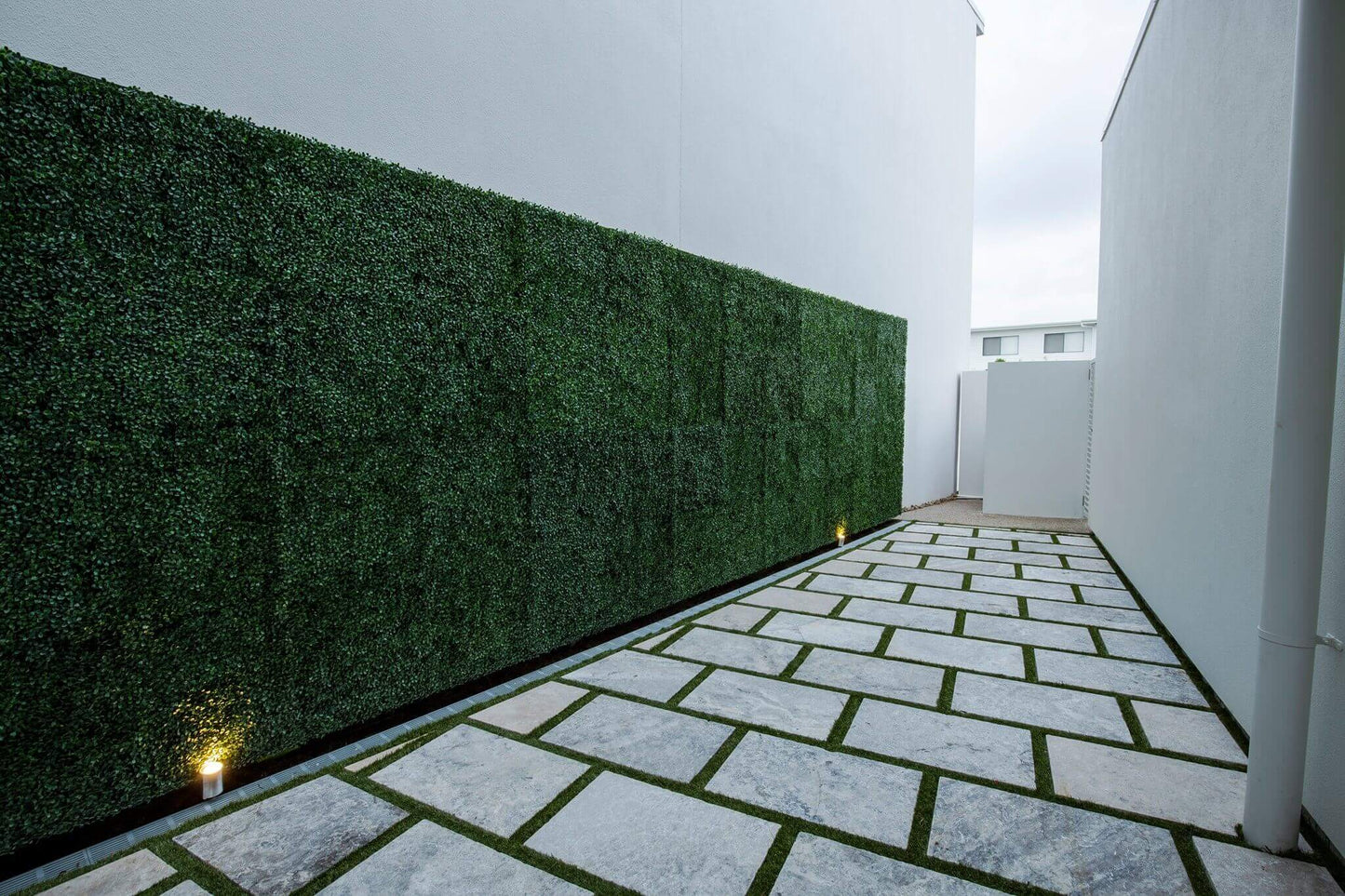 Sample Panel of Premium Dark Artificial Boxwood Wall (Small Sample) Commercial Grade UV Resistant