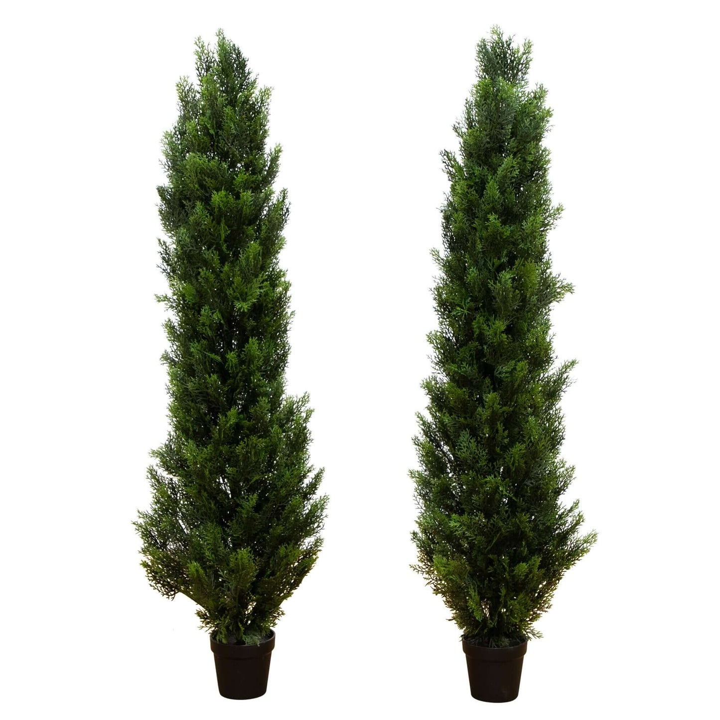 5ft Artificial Topiary Cedar Tree UV Resistant (Indoor/Outdoor) - Set of 2