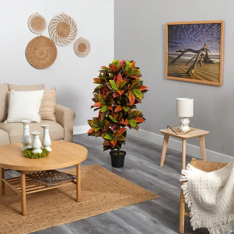 56" Croton Plant (Real Touch)