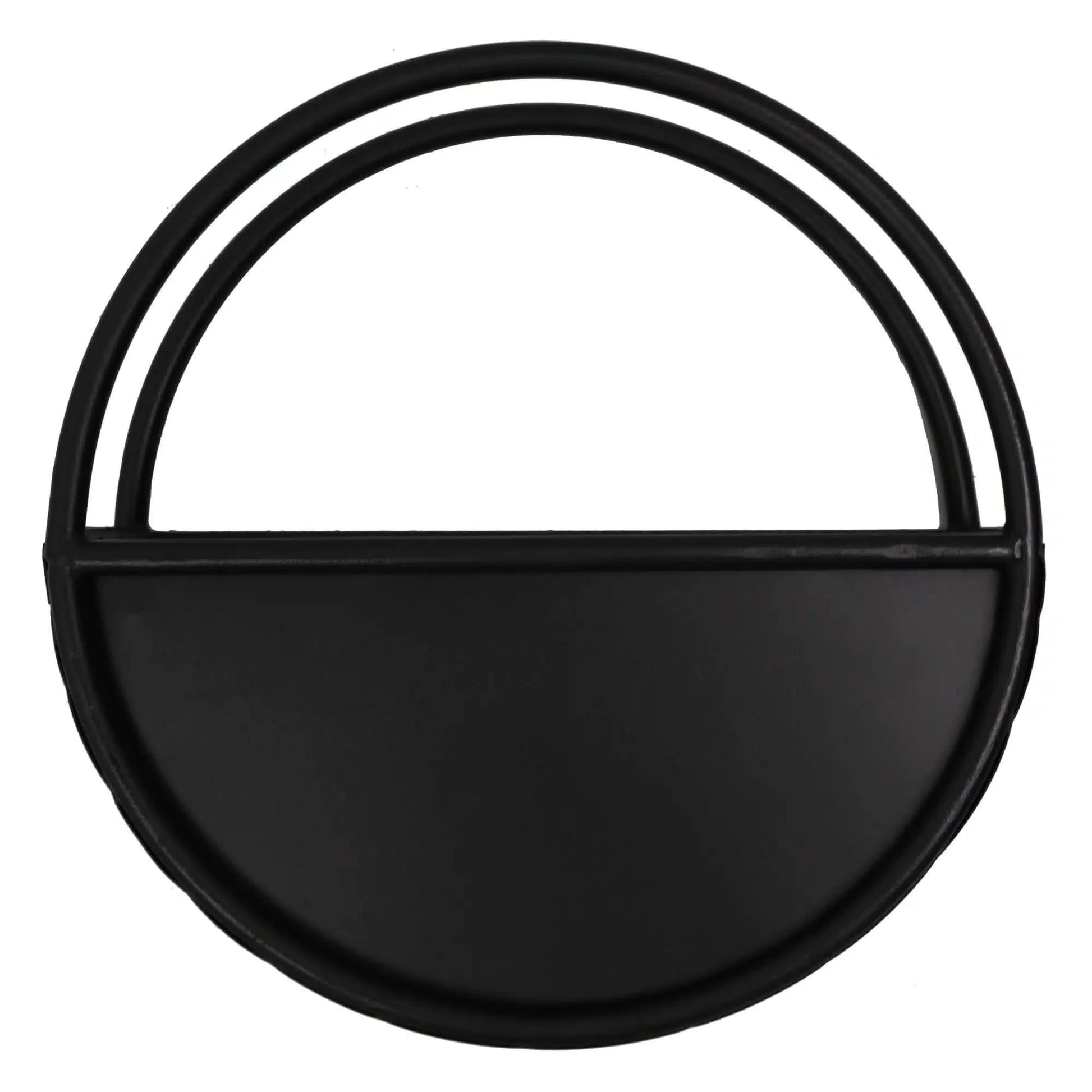 Premium Floating Half Moon / Semi Circle Metal Wall Planter | Onyx Black 35cm / 14"