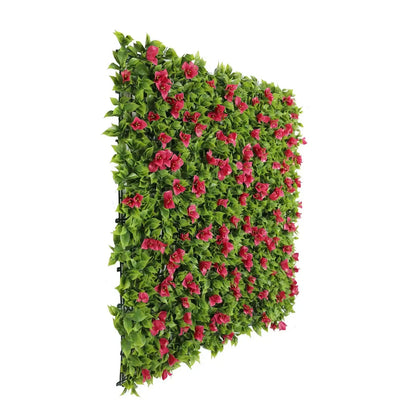 Artificial Flowering Pink Green Wall 40" x 40" 11SQ FT Commercial Grade UV Resistant