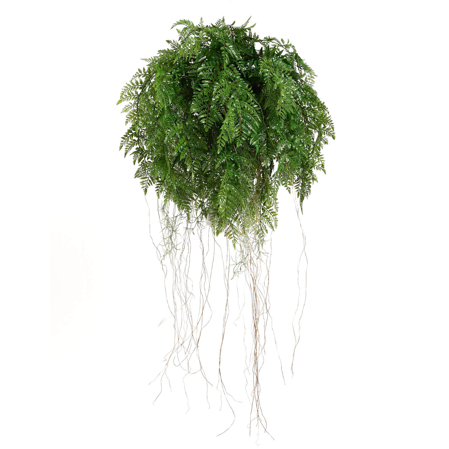 Ultra Luxury Large Lush Tropical Artificial Hanging Fern Ball 21" Diameter (Overstock)