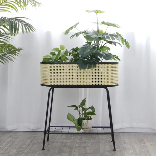 Vintage Rattan Plant Stand