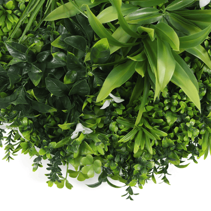 Luxury Artificial Green Wall Plant Wall Circle 20" Black Frame UV Resistant