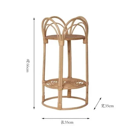 Natural Rattan Woven Plant Stand