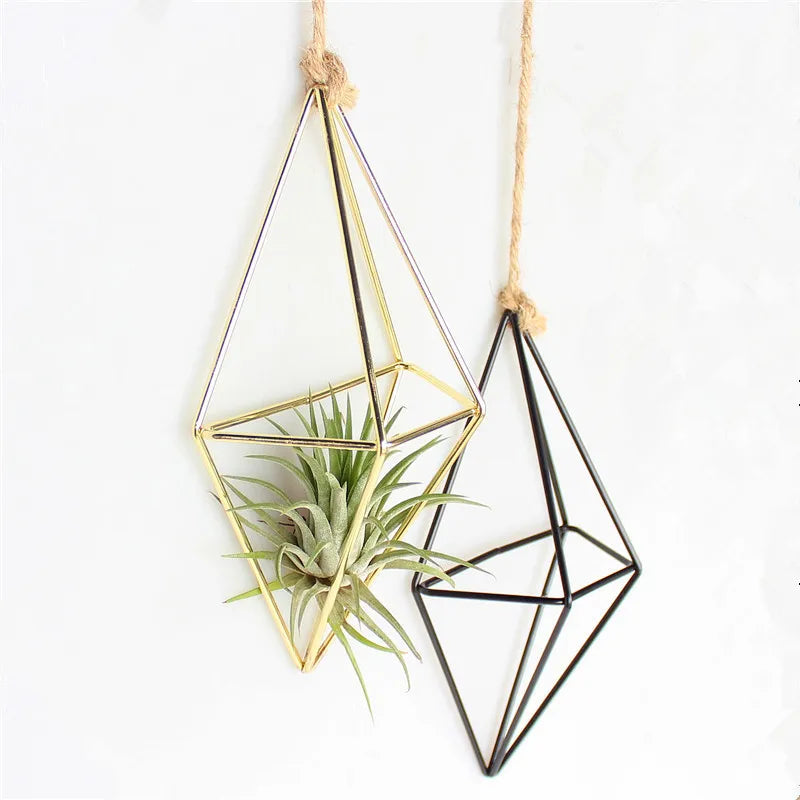 Metal Geometric Hanging Plant Pot