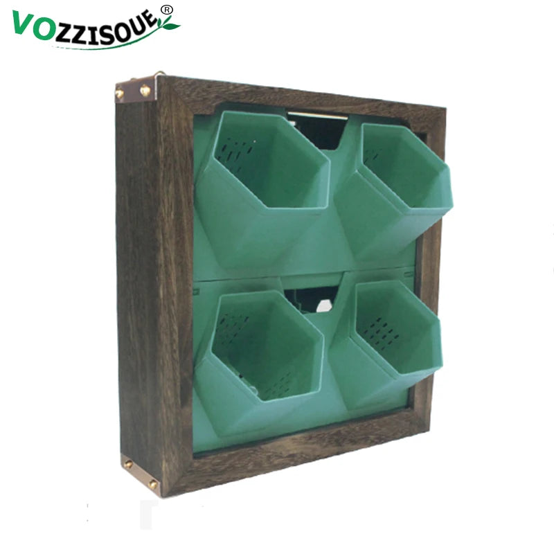 Hanging Pot Wooden Box Frame Vertical Garden