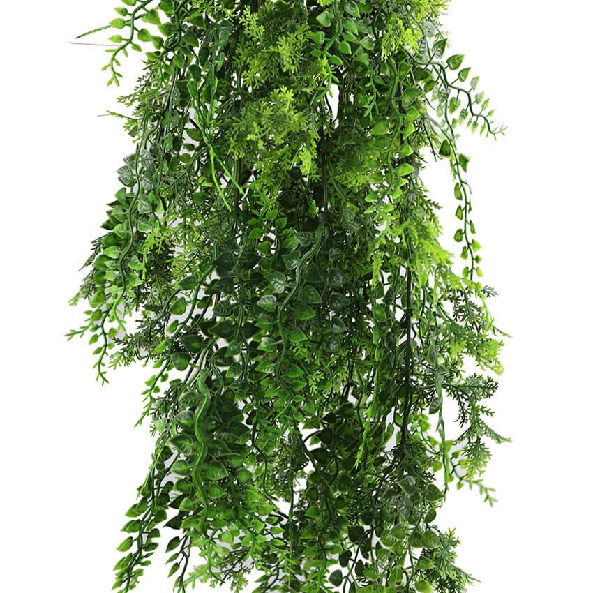 Artificial Hanging Dense Fern Plant Tropical Green 30" UV Resistant