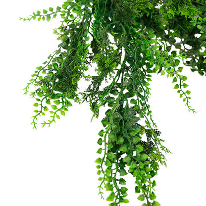 Artificial Hanging Dense Fern Plant Tropical Green 30" UV Resistant