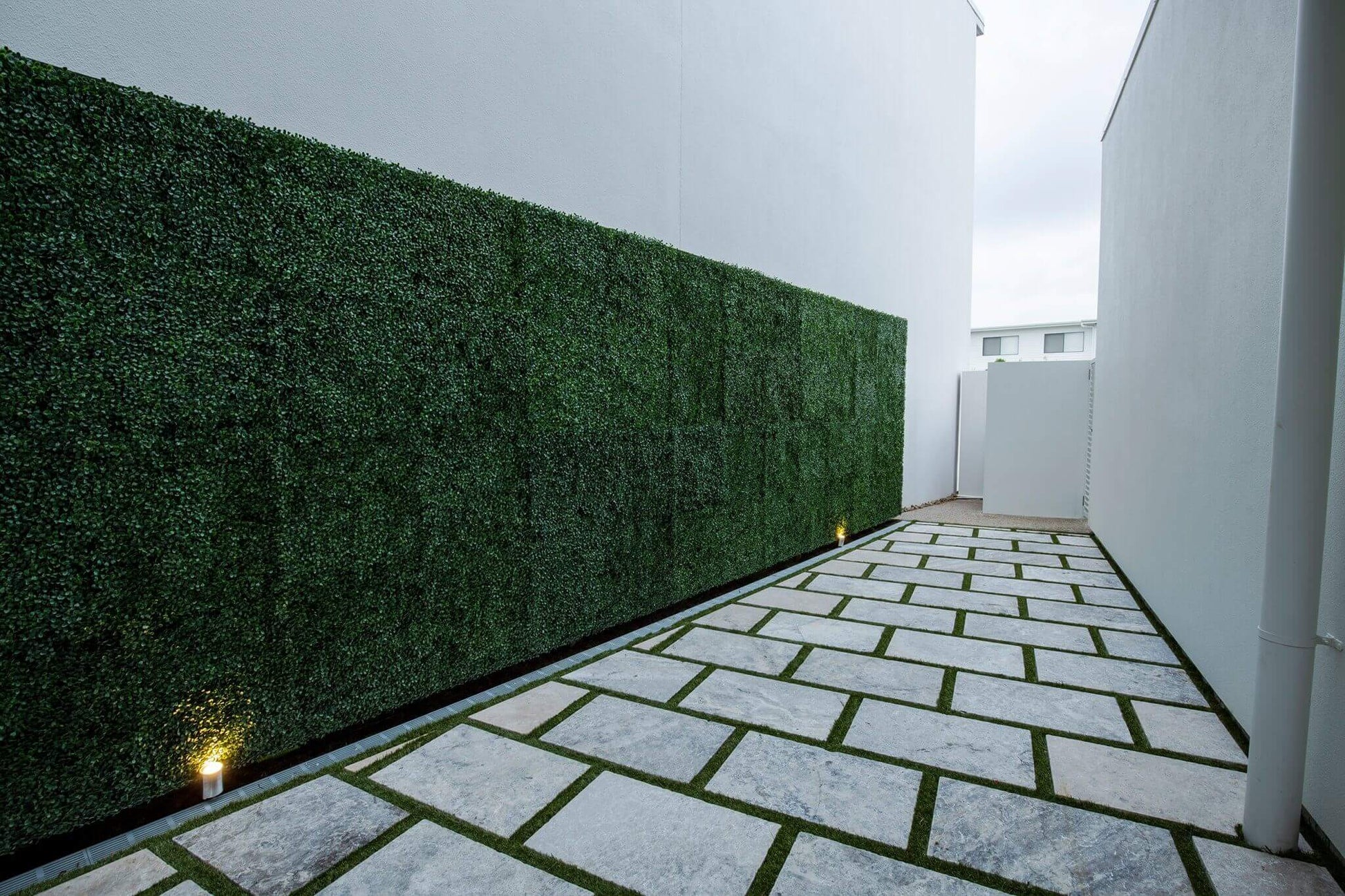 Sample Panel of Premium Dark Artificial Boxwood Wall (Small Sample) Commercial Grade UV Resistant