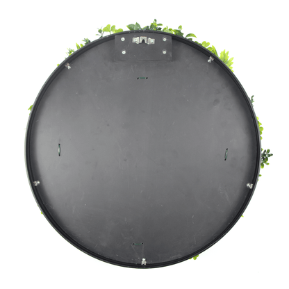 Luxury Artificial Green Wall Plant Wall Circle 30" Black Frame UV Resistant