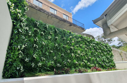 Sample Panel of Snowy White Artificial Vertical Garden (Small Sample) Commercial Grade UV Resistant