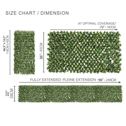 Expandable Faux Jasmine Trellis Privacy Fence (Variable Size) UV Resistant 72" x 36"