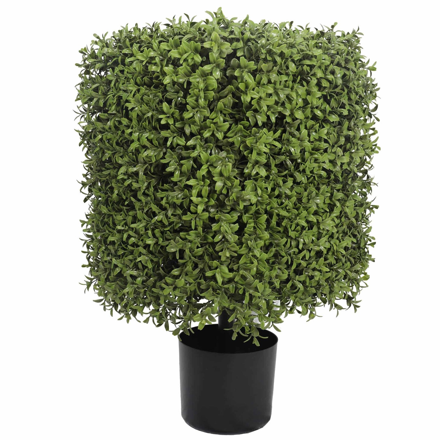 Premium Potted Artificial Square Topiary Plant 21" - UV Resistant / Outdoor Proof