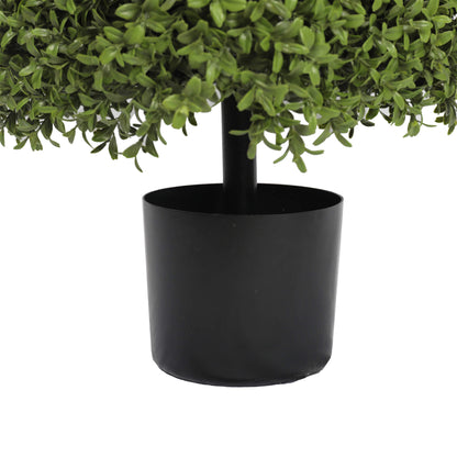 Premium Potted Artificial Square Topiary Plant 21" - UV Resistant / Outdoor Proof