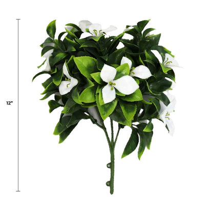 Artificial White Bougainvillea Flower Stem 12" (Living Wall Insert)