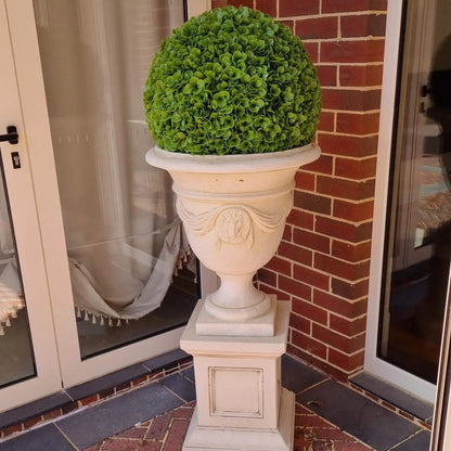 Artificial Rose Clover Topiary Ball 17" UV Resistant Set of 2