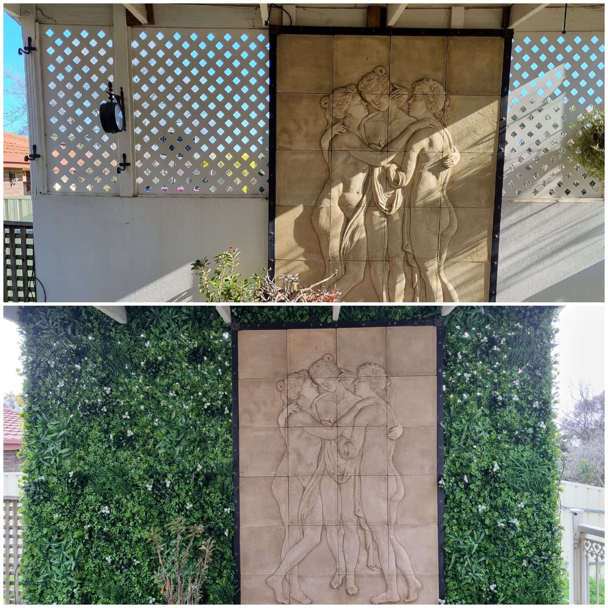 Sample Panel of White Oasis Artificial Vertical Garden (Small Sample) Commercial Grade UV Resistant