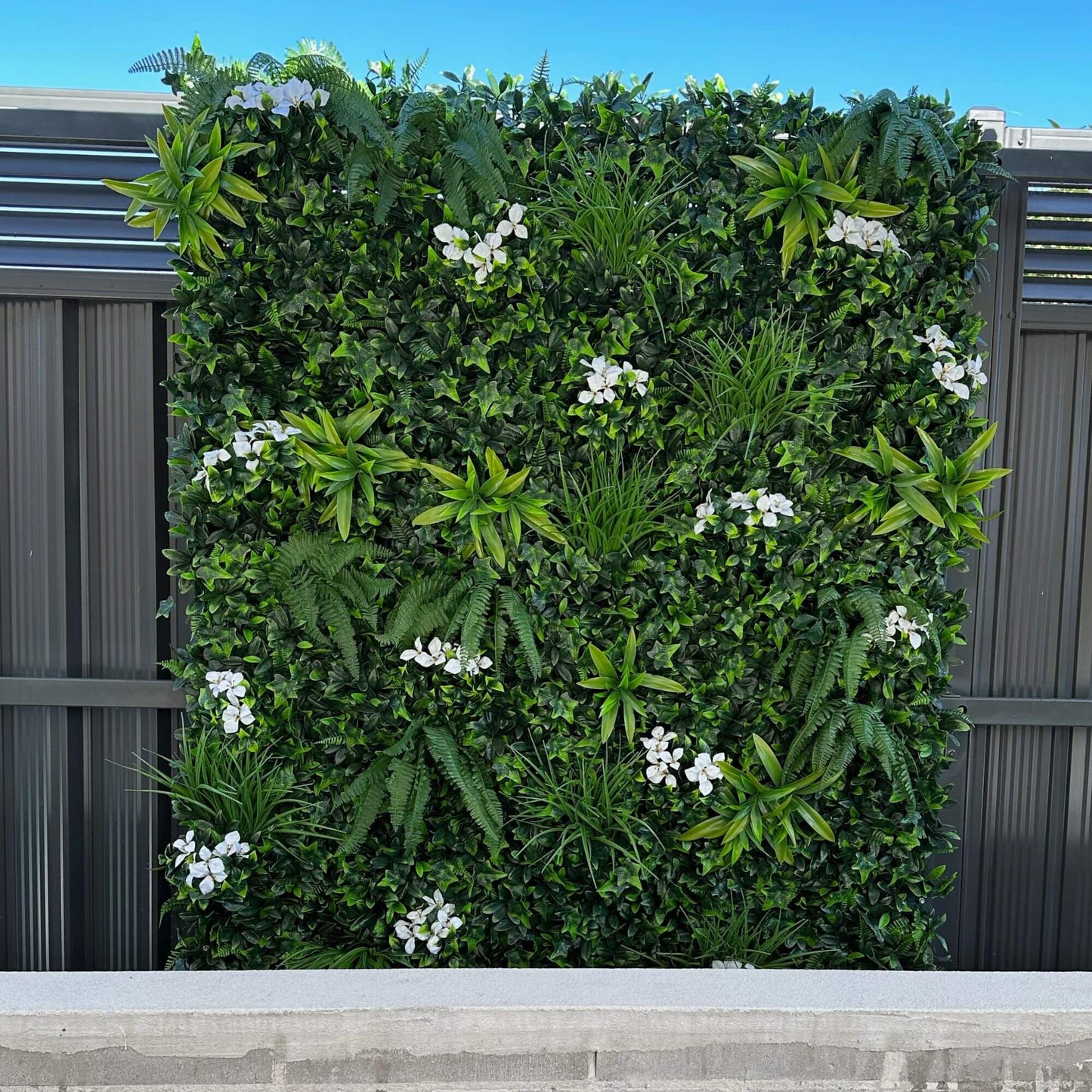 Luxury Snowy White Artificial Vertical Garden 40" x 40" 11SQ FT Commercial Grade UV Resistant