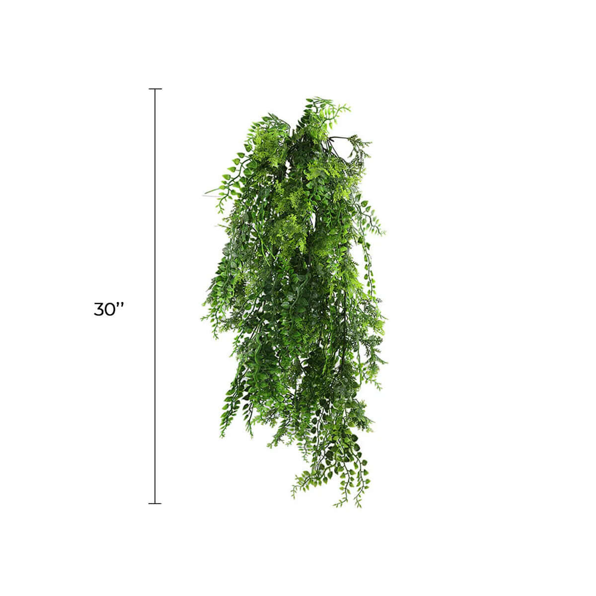 Artificial Hanging Dense Fern Plant Tropical Green 30" UV Resistant