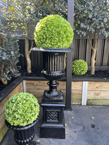 Artificial Rose Clover Topiary Ball 17" UV Resistant Set of 2