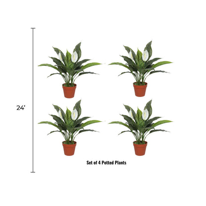 Elegant Artificial Peace Lily (Spathiphyllum) - 24-Inch Indoor Plant (Clearance)
