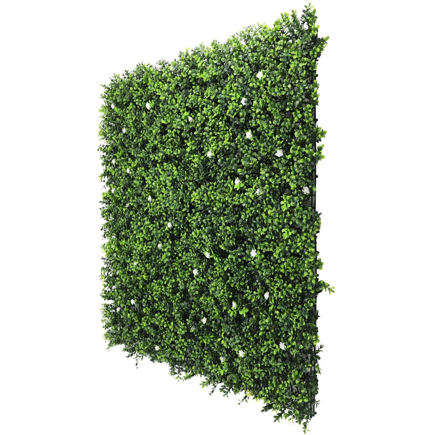 White Flowering Artificial Boxwood Wall 40" x 40" 11SQ FT Commercial Grade UV Resistant