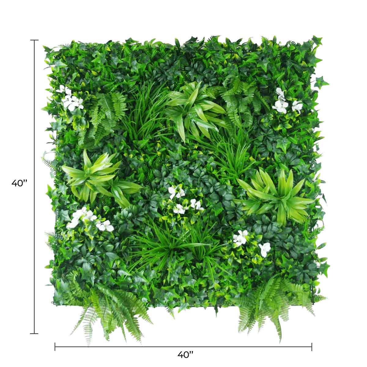 Luxury Snowy White Artificial Vertical Garden 40" x 40" 11SQ FT Commercial Grade UV Resistant