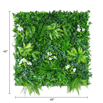 Luxury Snowy White Artificial Vertical Garden 40" x 40" 11SQ FT Commercial Grade UV Resistant