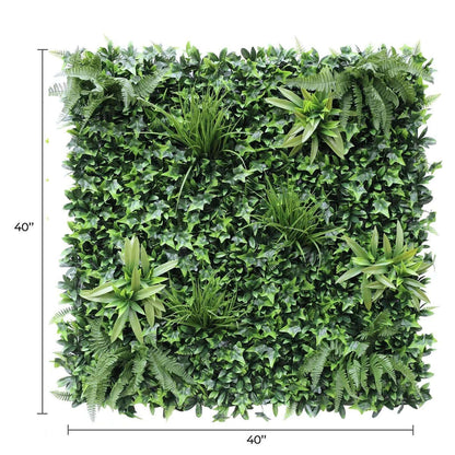 Luxury Green Tropics Artificial Living Wall / Green Wall 40" x 40" 11SQ FT Commercial Grade UV Resistant