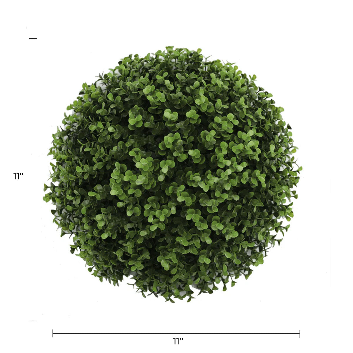 Natural Green Artificial Buxus Topiary Ball 11" UV Resistant Set of 2