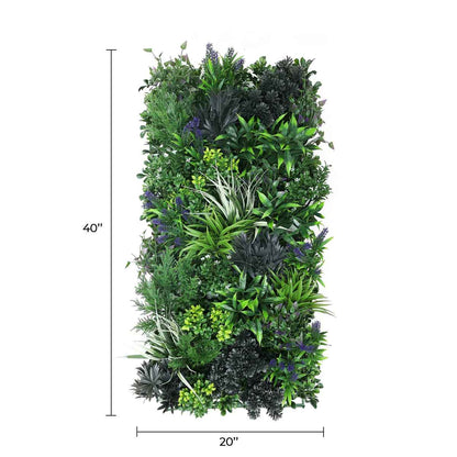 Premium Artificial Green Wall Rustic Botanical Lavender 40"x 20" Commercial Grade UV Resistant