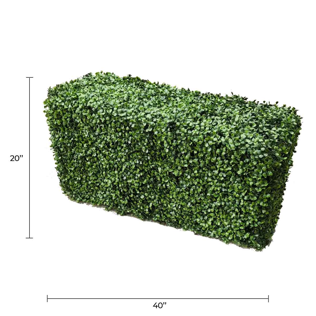 Premium Two Tone Green Artificial Boxwood Hedge 40"L x 20"H Commercial Grade UV Resistant