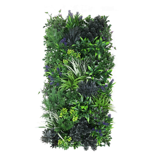 Premium Artificial Green Wall Rustic Botanical Lavender 40"x 20" Commercial Grade UV Resistant