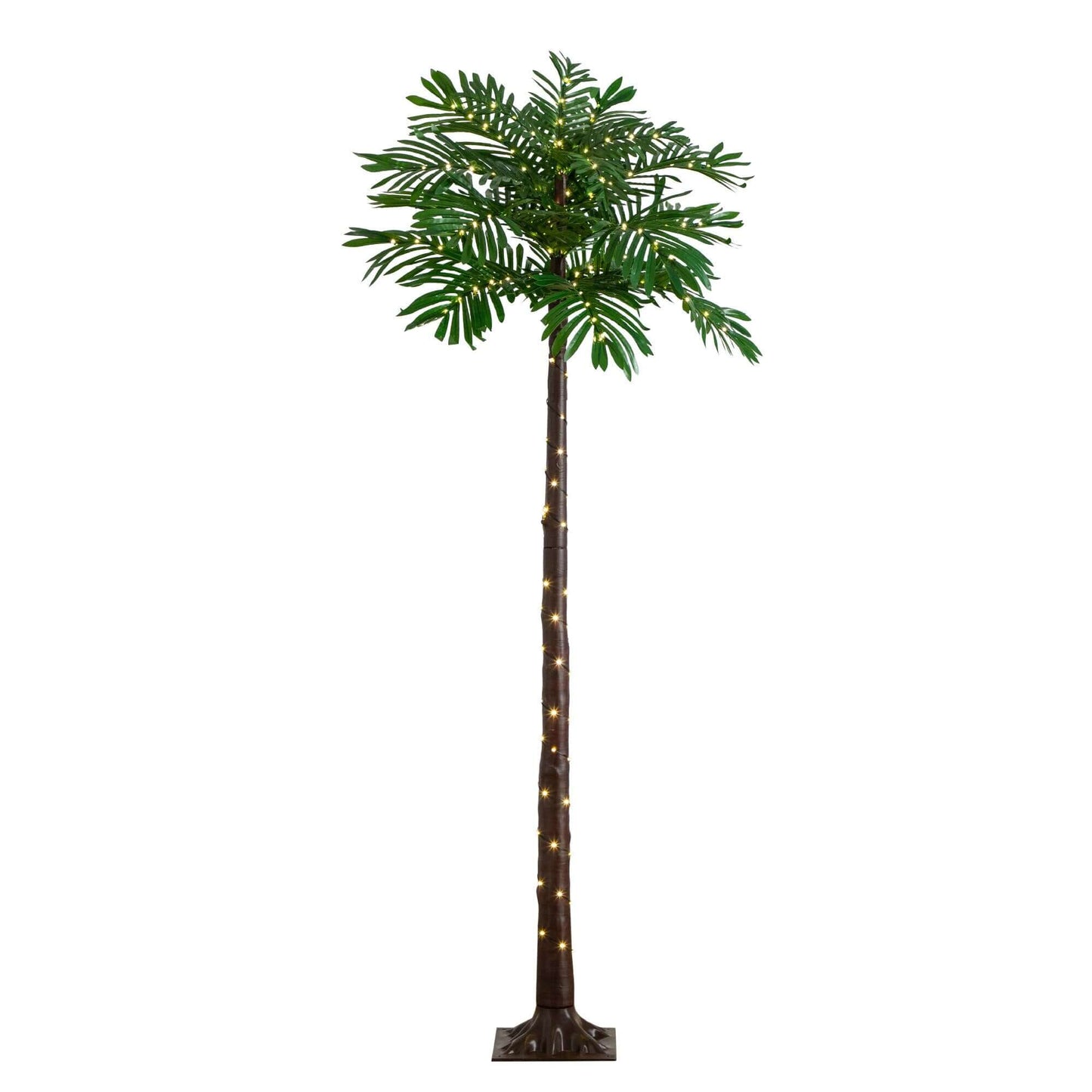 6ft UV Resistant Lighted Artificial Palm Tree with 206 Warm White LED Lights (Indoor/Outdoor)