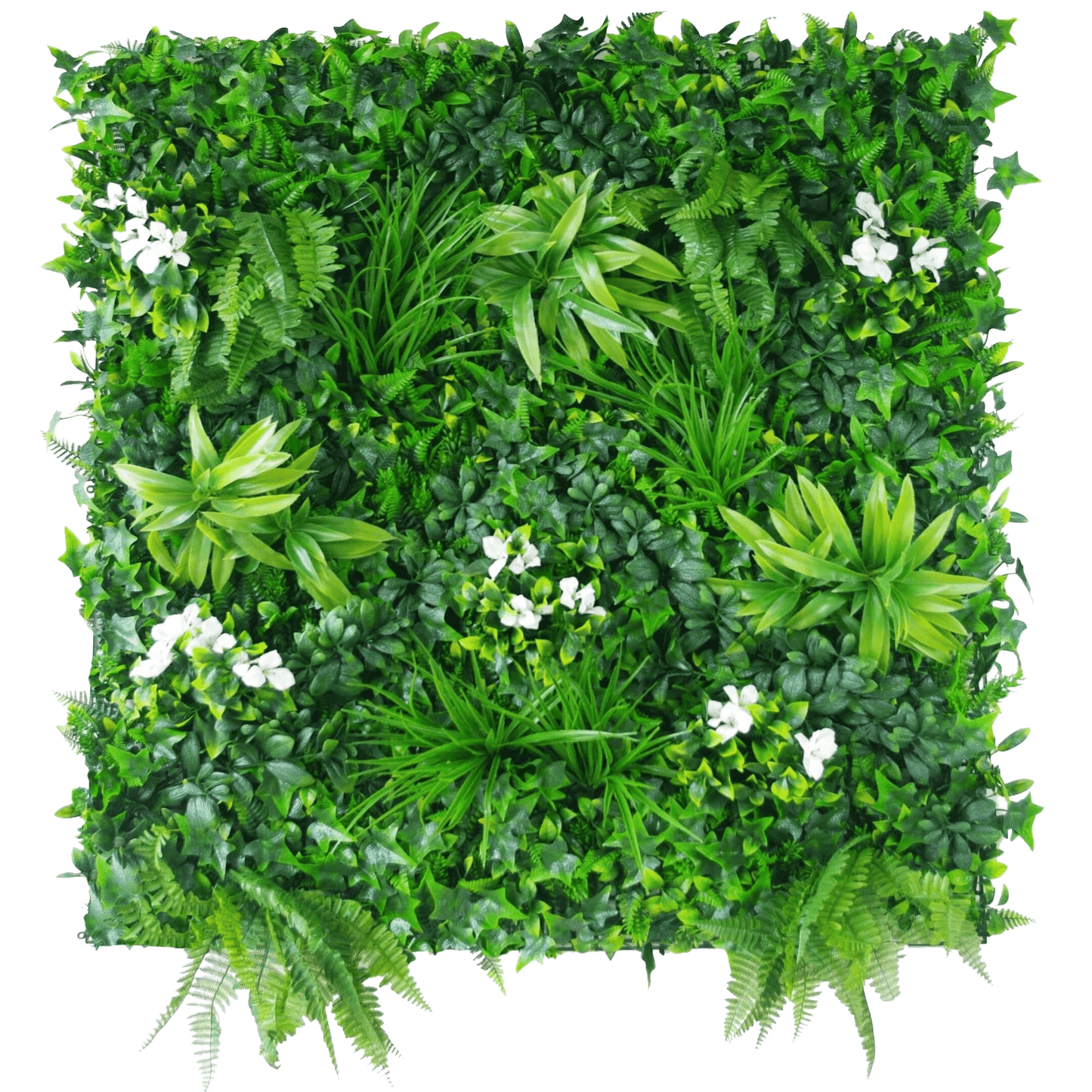 Sample Panel of Snowy White Artificial Vertical Garden (Small Sample) Commercial Grade UV Resistant