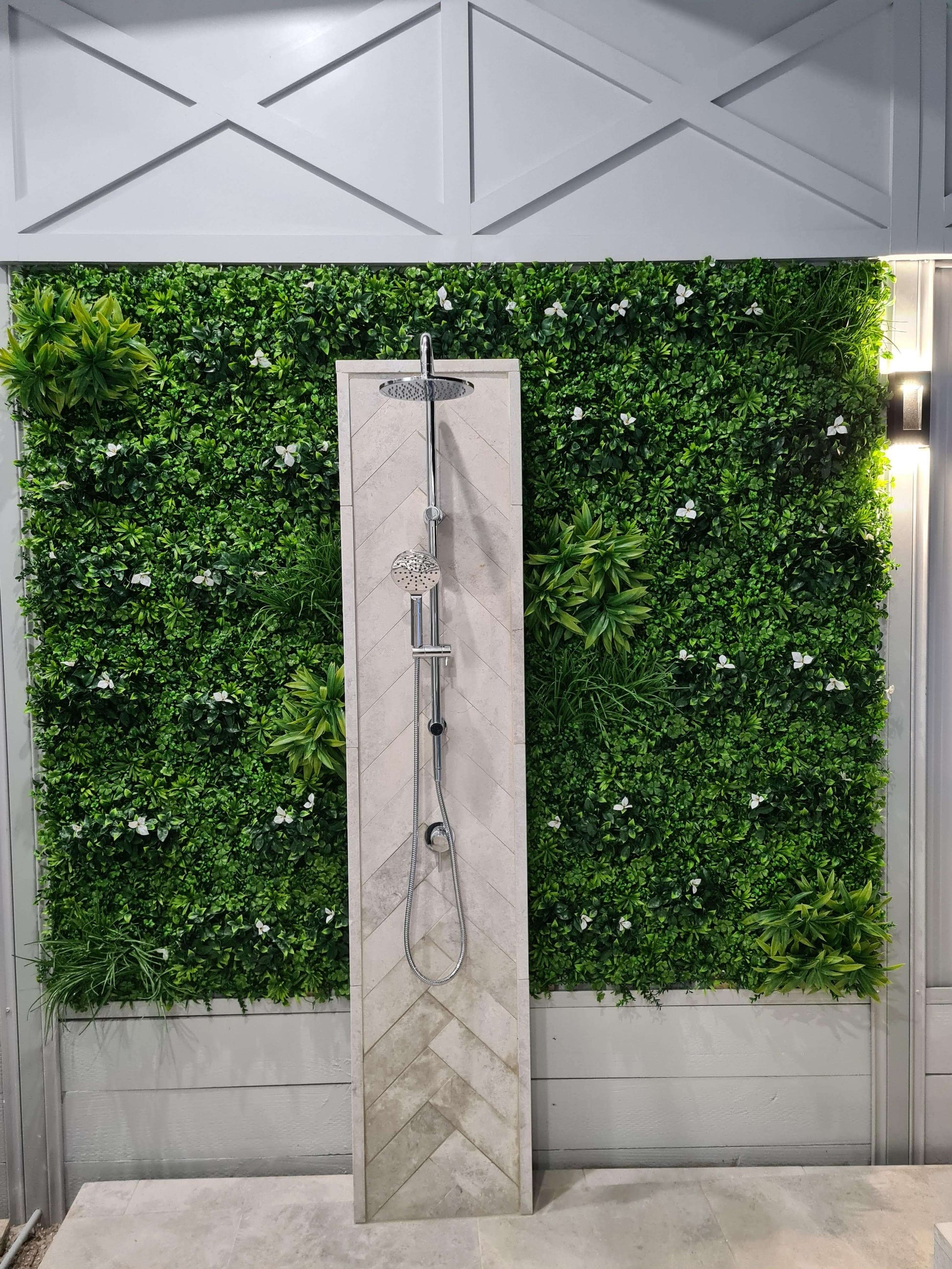 Luxury White Oasis Artificial Vertical Garden 40" x 40" 11SQ FT Commercial Grade UV Resistant