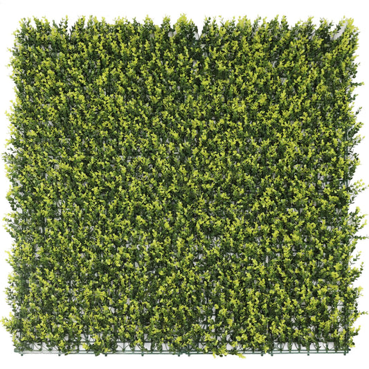 Sample Panel of Yellow English Artificial Boxwood Wall (Small Sample) Commercial Grade UV Resistant