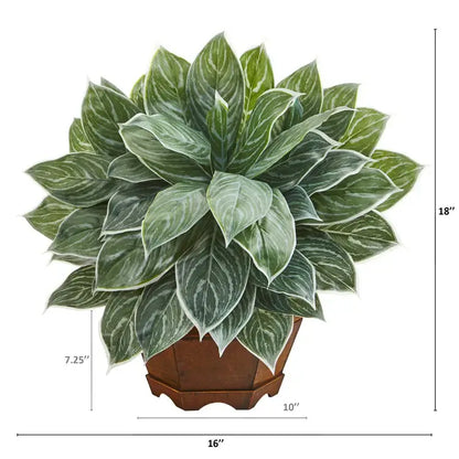 18" Silver Aglaonema Plant in Planter (Real Touch)