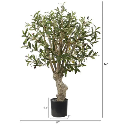 2' Olive Artificial Tree with 690 Leaves