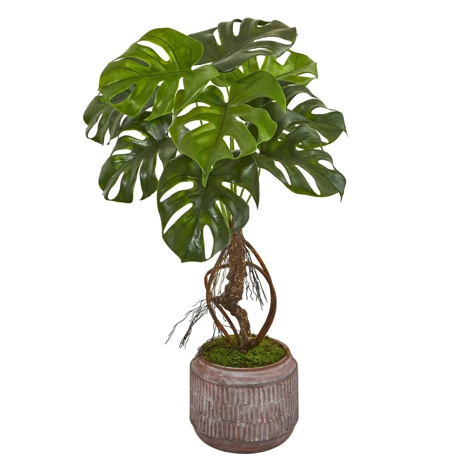 26" Monstera Artificial Plant in Stoneware Planter