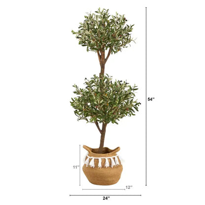 4.5' Olive Double Topiary Tree w/1794 Lvs