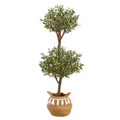 4.5' Olive Double Topiary Tree w/1794 Lvs