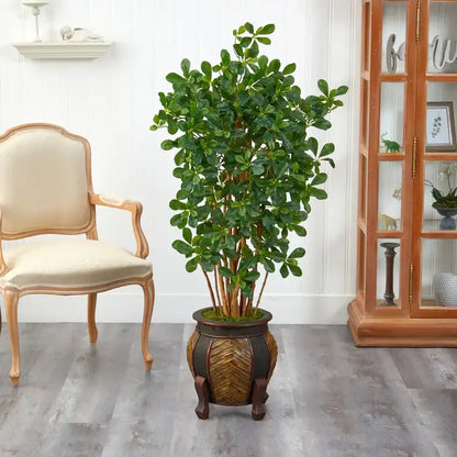 4.5' Black Olive Artificial Tree in Decorative Planter