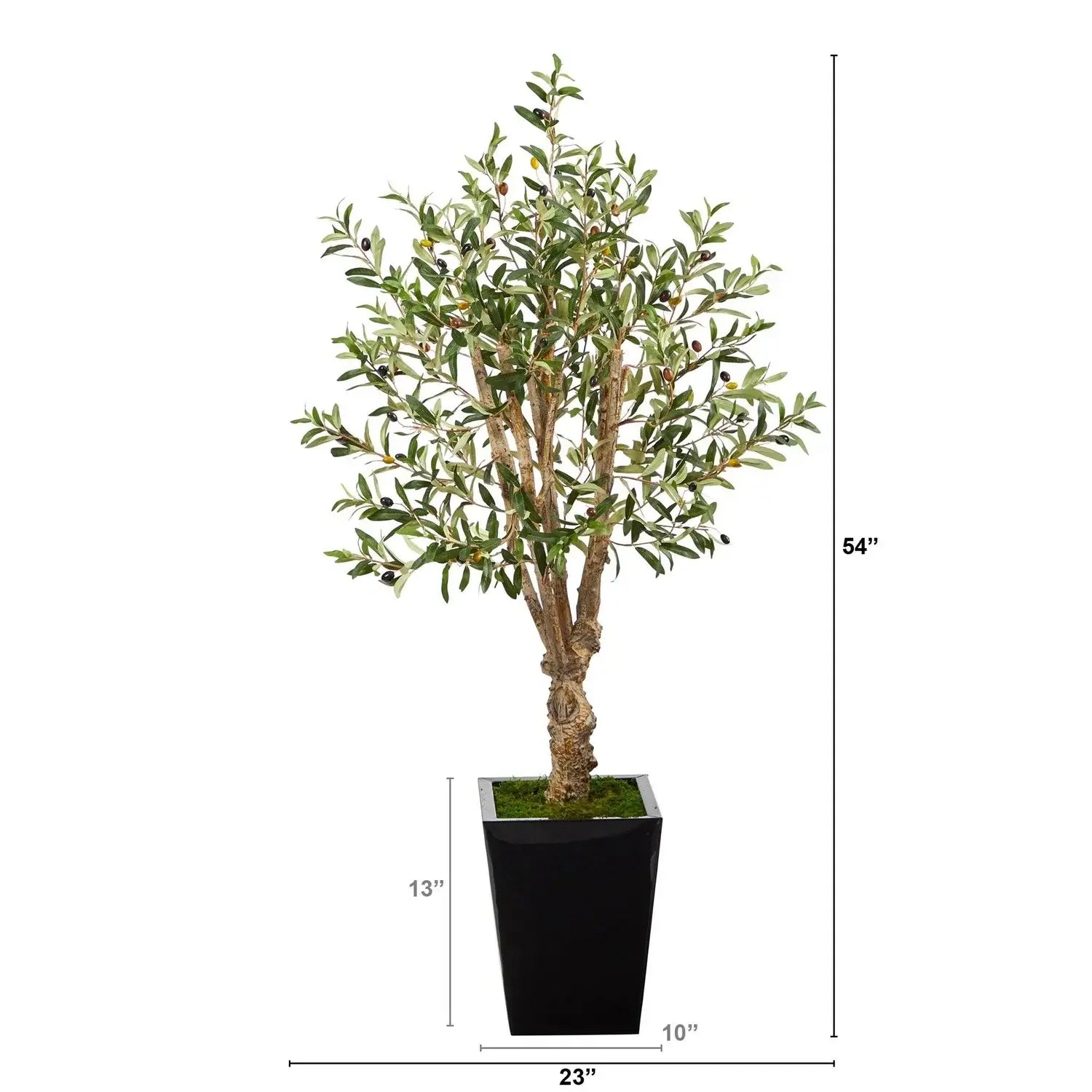 4.5' Olive Artificial Tree in Black Metal Planter