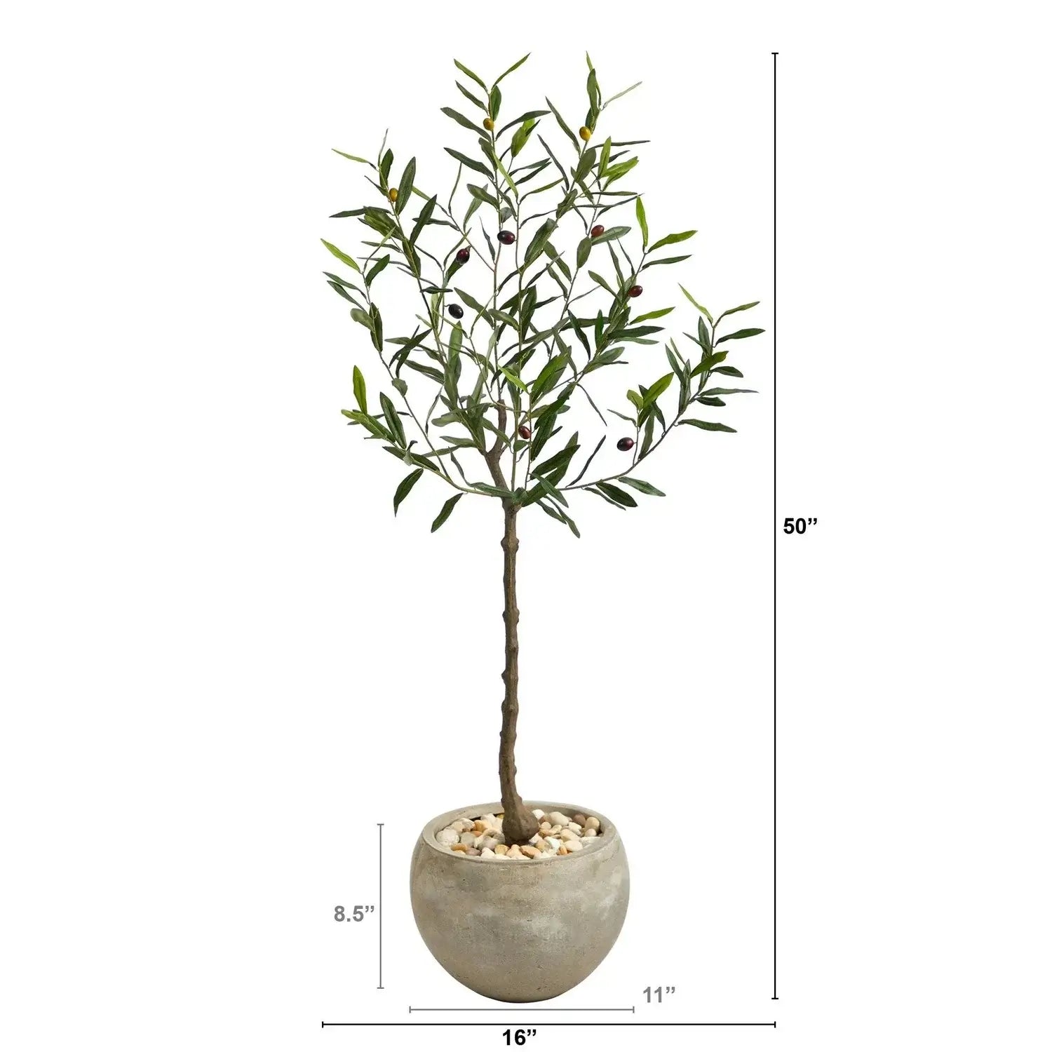 50" Olive Artificial Tree in Sand Colored Planter