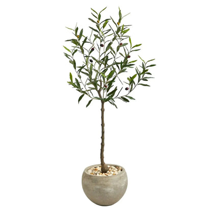 50" Olive Artificial Tree in Sand Colored Planter