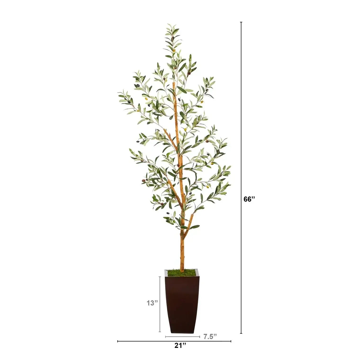 5.5' Olive Artificial Tree in Bronze Metal Planter