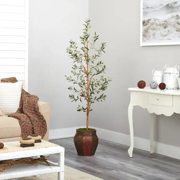 5.5' Olive Artificial Tree in Decorative Planter