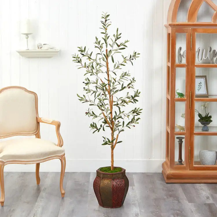 5.5' Olive Artificial Tree in Decorative Planter